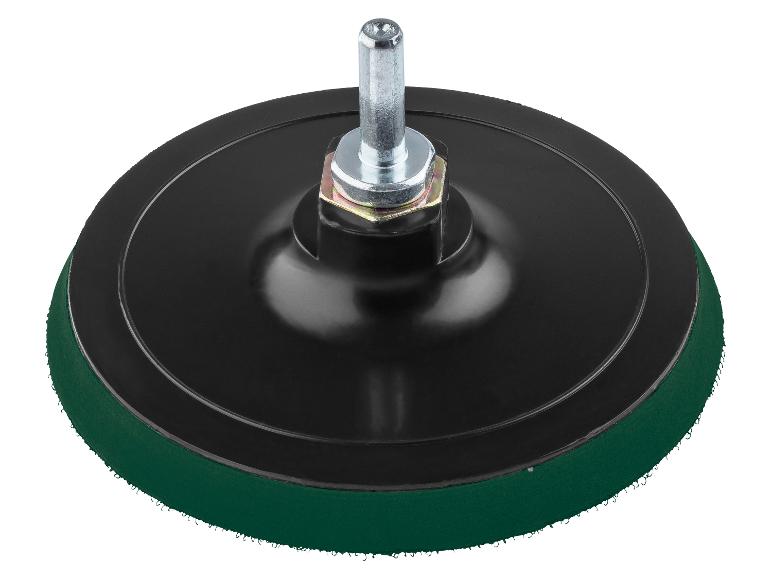 Zwart-groene polijstschijf voor roterende tool.