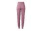 Roze dames joggingbroek met geribbelde tailleband, achteraanzicht