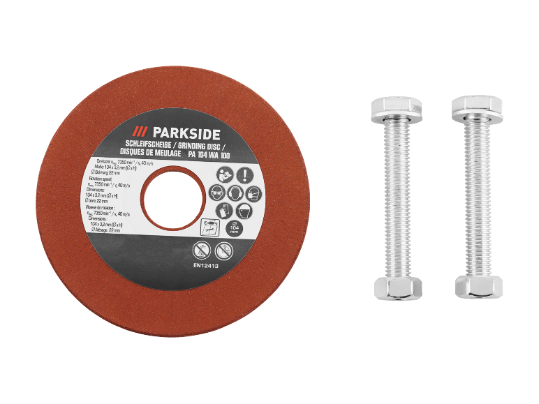 Parkside slijpschijf PA 104 WA 100 en twee bouten.