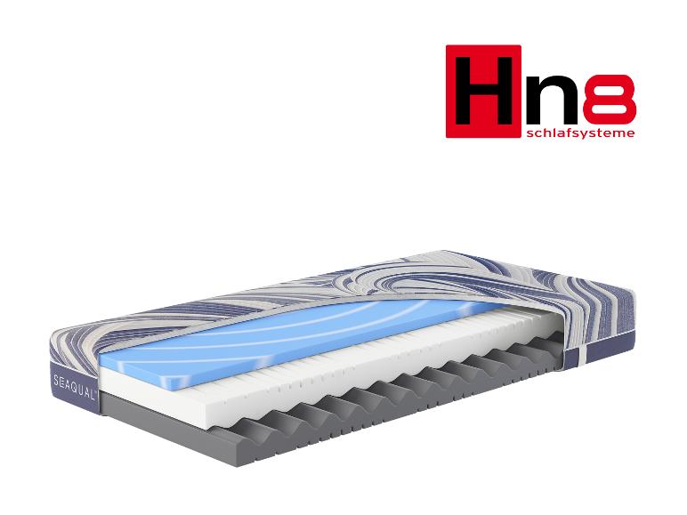 Hn8 Schlafsysteme matras met zichtbare binnenlagen en Seaqual stof.