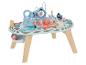 Houten kinderactiviteitentafel met maritiem thema en diverse spelletjes.