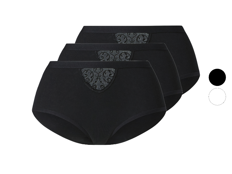 Drie zwarte dames slips met kant.