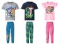 Drie kinderpyjamasets met dieren- en dinosaurusmotieven.