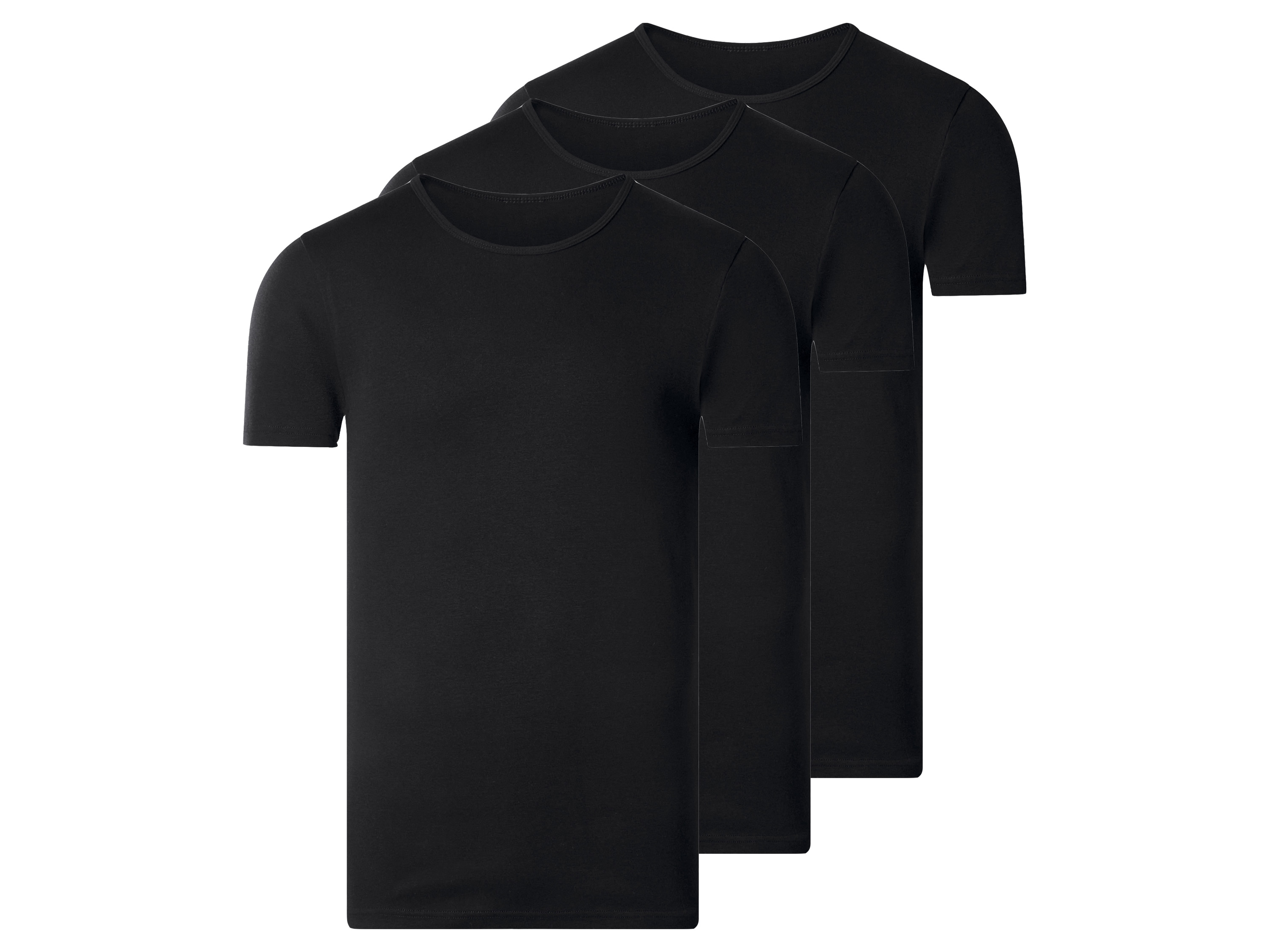 esmara Men Set van 3 heren T-shirts (ronde hals, Zwart, M)
