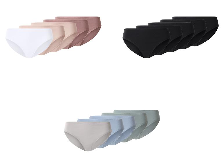 Multipack damesonderbroeken in wit, zwart en diverse pastelkleuren.
