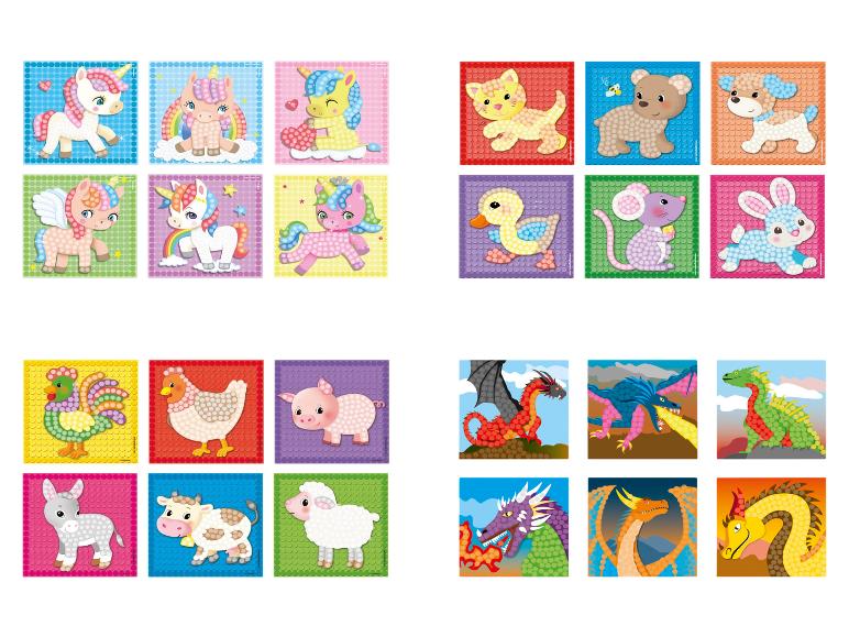 Kinder mozaïek set met eenhoorns, boerderijdieren en draken.