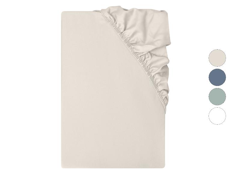 Beige hoeslaken met elastische hoeken en kleurkeuzes rechts