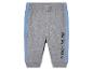 Grijze joggingbroek met blauwe bies en Mickey Mouse print.