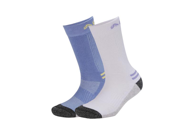 CRIVIT dames/heren premium functionele sokken, 2 paar: één blauw en één wit paar