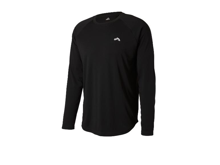 Zwart CRIVIT sportshirt met lange mouwen en wit logo op de borst.