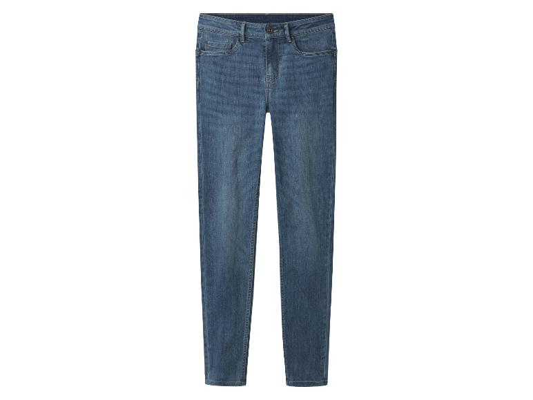 Blauwe slim-fit denim jeans met hoge taille.
