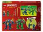 Ninjago Dragons Rising bouwset met blauwe en groene mechs, minifiguren en wapens.