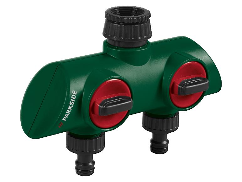 Parkside watersplitter met twee uitgangen en individuele kranen