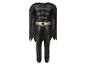 Zwart Batman-kostuum voor kinderen met gouden riem en vleermuislogo.