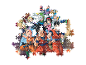 Onvolledige puzzel met cartoonfiguren in mangastijl.