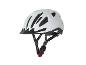 Witte Crivit fietshelm met zwart vizier en reflecterende banden