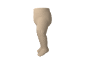 Beige babypanty met geribbelde pijpen en voeten, zijaanzicht.
