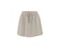 Beige rok met elastische taille en trekkoord.