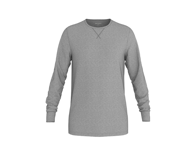 Grijs heren T-shirt met lange mouwen en ronde hals