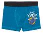 Jongens ondergoed, blauwe boxershort met spinnenweb print.