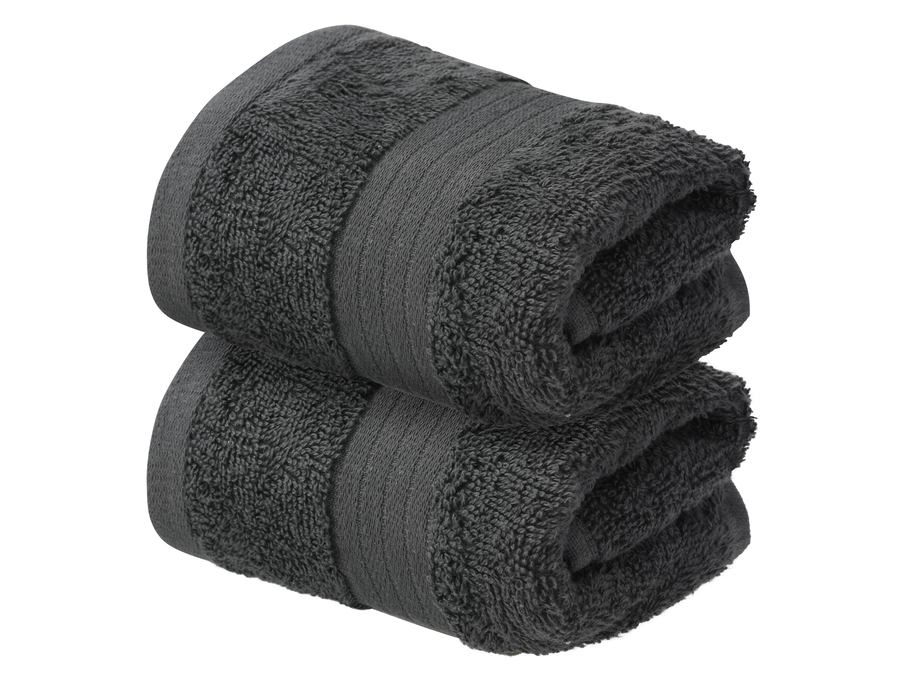 LIVARNO Set van 2 gastendoekjes 30 x 50 cm (Grijs)