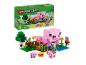 LEGO Minecraft The Baby Pig House set met een roze varkenshuis en figuren.