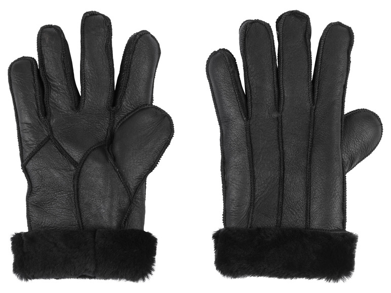 Heren leren handschoenen (8,5, Zwart)