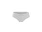Witte geribbelde high-waist damesonderbroek op een witte achtergrond