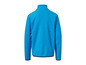 Een blauwe fleece trui met lange mouwen