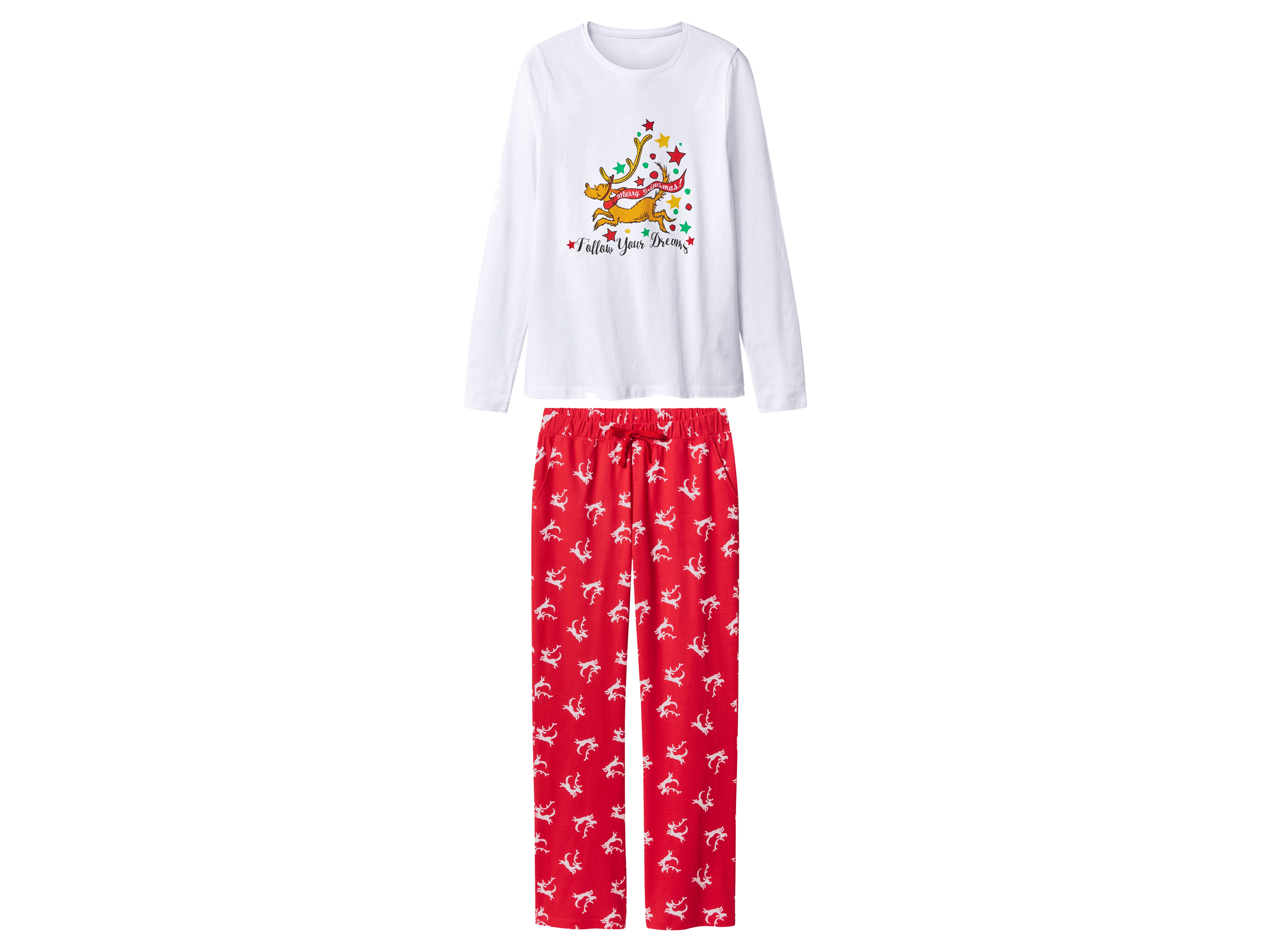 Dames kerstpyjama The Grinch (Wit/rood, M (40/42)) afbeelding