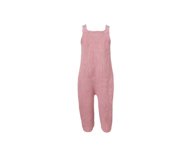 Roze gebreide baby-jumpsuit