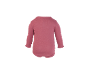 Roze romper met lange mouwen voor baby's, achteraanzicht.