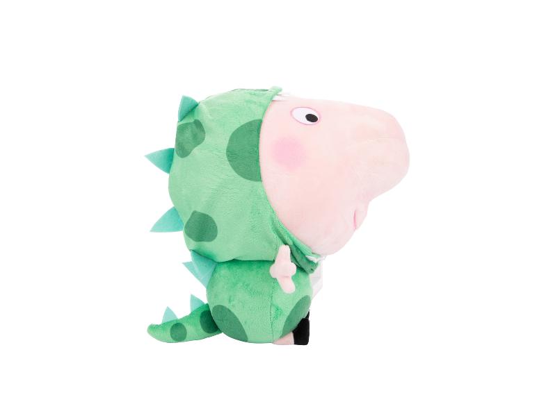 Peppa Pig knuffel in een dinosauruskostuum.