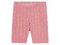Roze shorts met een gestileerd bladmotief.