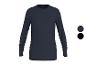 Donkerblauw heren T-shirt met lange mouwen en ronde hals, met kleuropties.