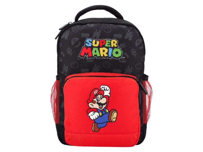 Super Mario rugzak met felrode voorzak.