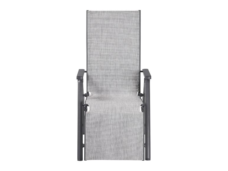 Lichtgrijze opvouwbare tuinstoel met armleuningen