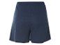 Donkerblauwe geribde shorts.