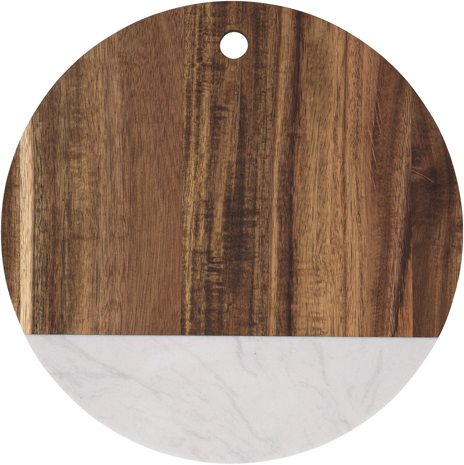SILVERCREST Acaciahouten serveerplank met marmereffect, 30 x 20 cm of Ø25 cm (rond/licht)