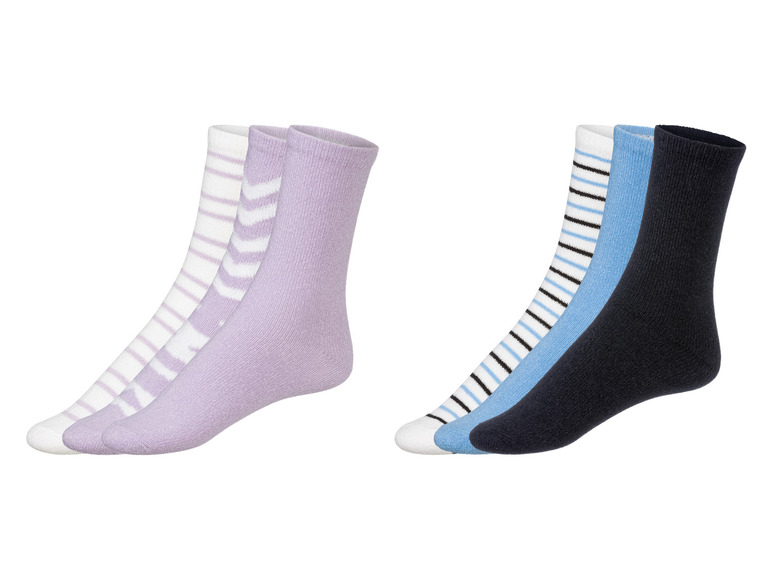 esmara 3 paar dames sokken (35-38, Blauw-wit-zwart)