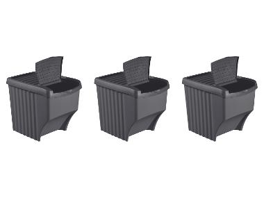 W5 Set van 3 prullenbakken, 22 L, incl. stickers