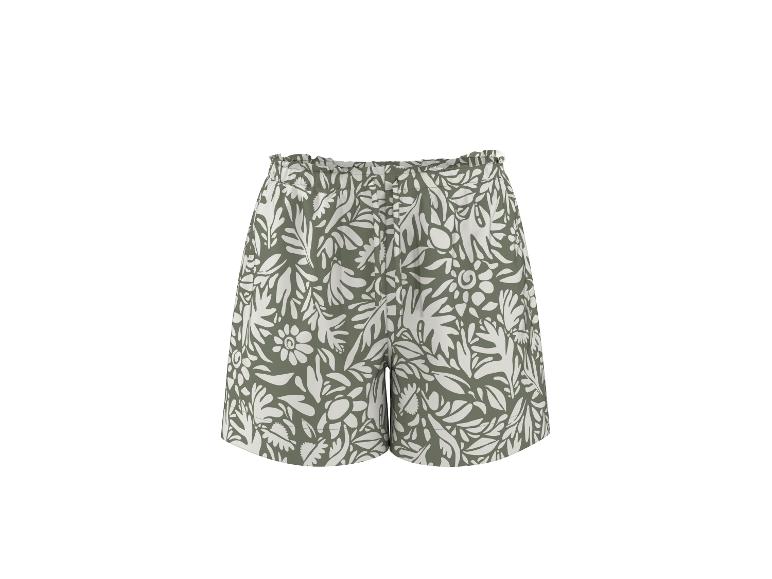 Shorts met blad- en bloemenprint, elastische taille