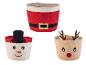 LIVARNO® kerstdecoratiemanden met ontwerpen van de kerstman, een sneeuwpop en een rendier.