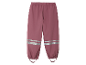Roze regenbroek met reflecterende details.