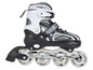 Zwarte inline skates met witte wielen en het merk Apollo.