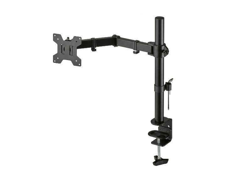 Zwarte monitorbevestiging met klem.