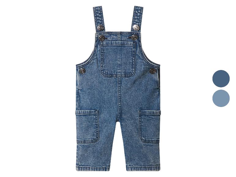Blauwe denim baby tuinbroek