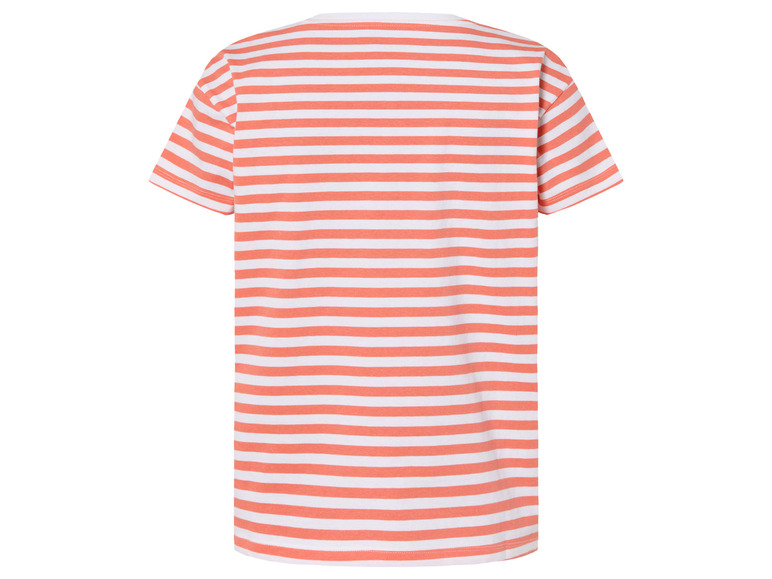 Een roze gestreepte jurk met korte mouwen.