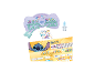 DIY nagelkunstset met Stitch- en Angel-ontwerpen, stickers en nagelaccessoires.