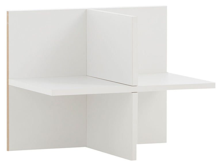 Witte kubusvormige boekenplank met vier planken.